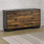 Commode 6 tiroirs noyer et noir