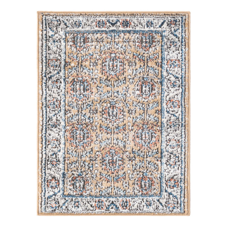 Weingartner Performance Mustard Yellow/Ivory/Blue Rug