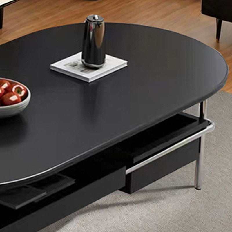 Medieval-style solid wood coffee table, Black
