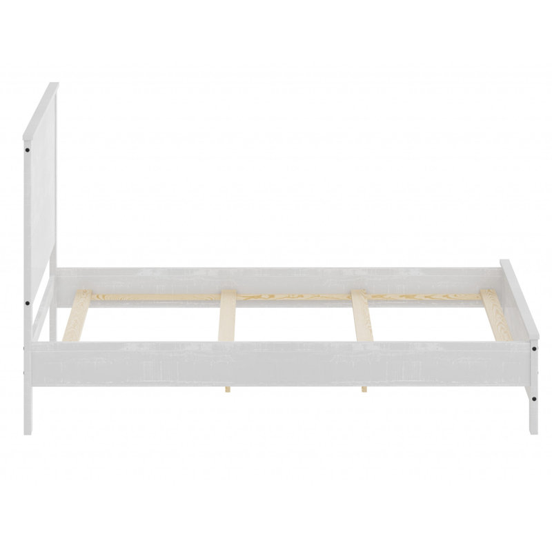 Solid Wood Platform Bed, Full, White