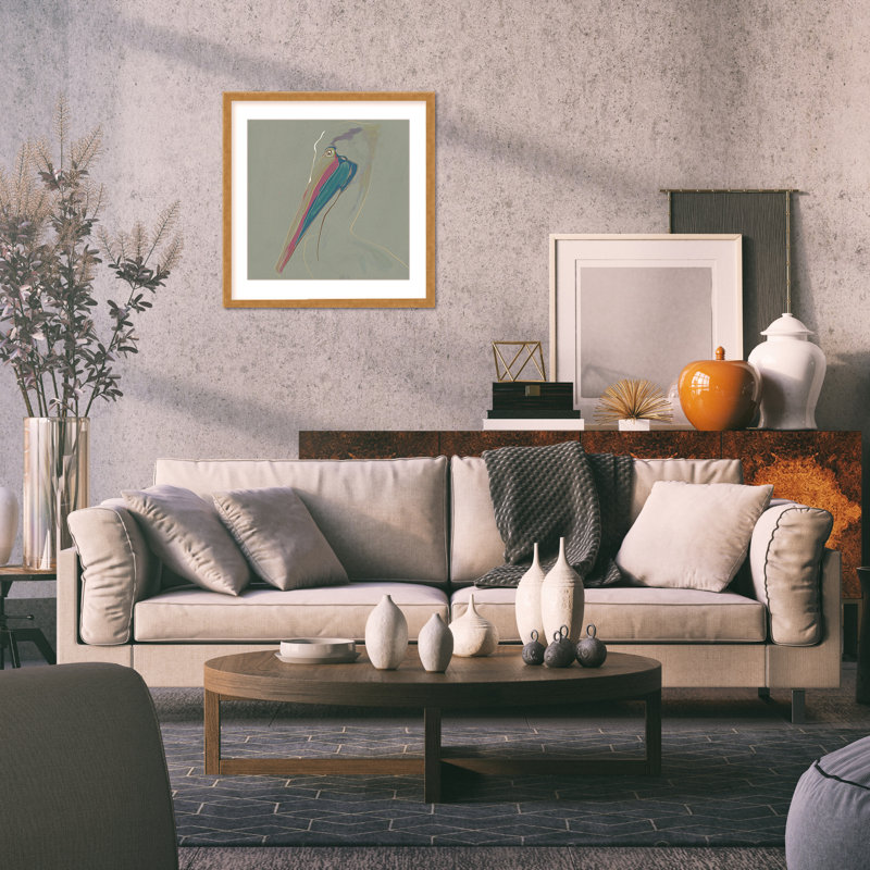 Coastal Retreat Coastal Drift: Pelican, 48" H x 48" W, Wrapped Canvas, Gold