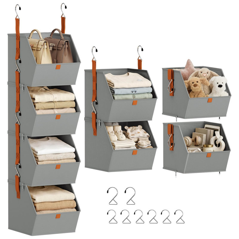 Fabric Hanging Organiser, Grey