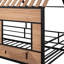 Lit mezzanine simple en métal, noir. Solide. En forme de maison avec toit et fenêtre captivants. Barrières de sécurité pour une sécurité nocturne. Améliore l'apparence et le niveau de confort de la chambre à coucher. L 78,1 po x l 41 po x H 76,5 po-294256401