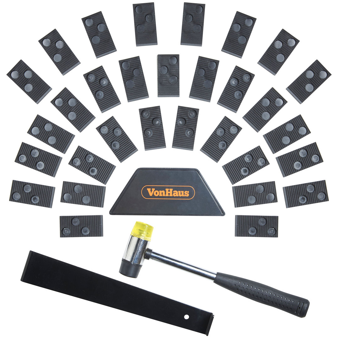Laminate Wood Flooring Installation Tool Kit with 30 Spacers ? Floor Fitting Mallet Wedge and Bar