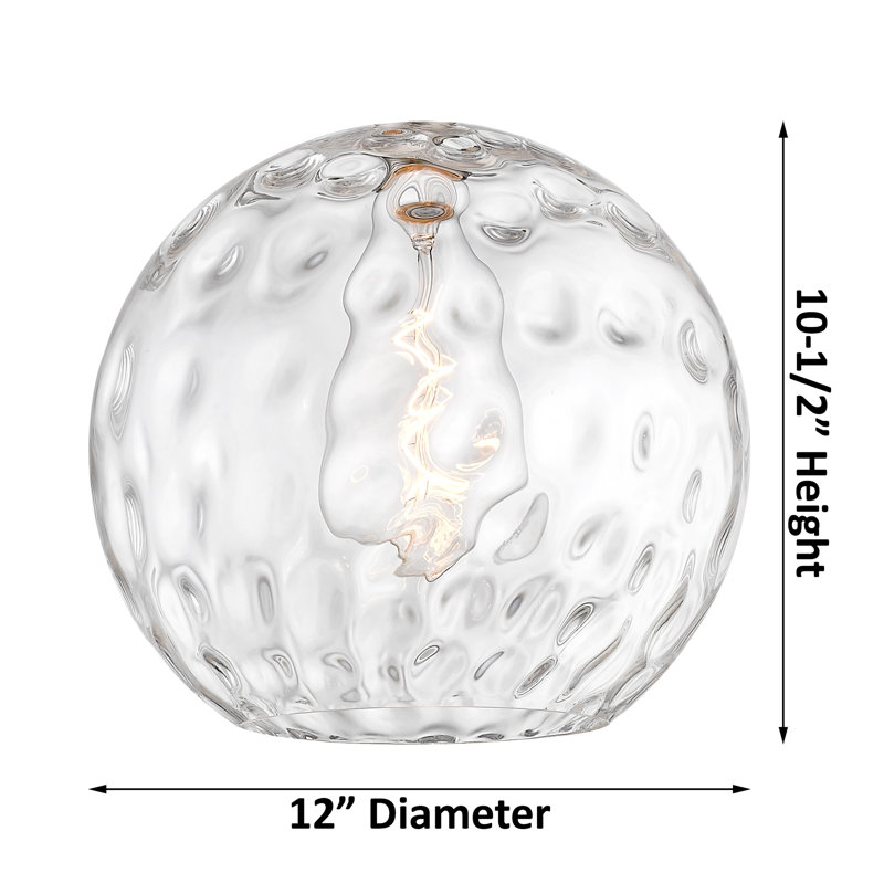 Luminaire suspendu sphère 1 lumière Roxane, Ampoule non incluse, H 15 po x l 12 po x P 12 po, Chrome poli