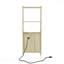 Table de chevet en bois avec station de charge, veilleuse et armoire de rangement pour bibliothèque-1267304033