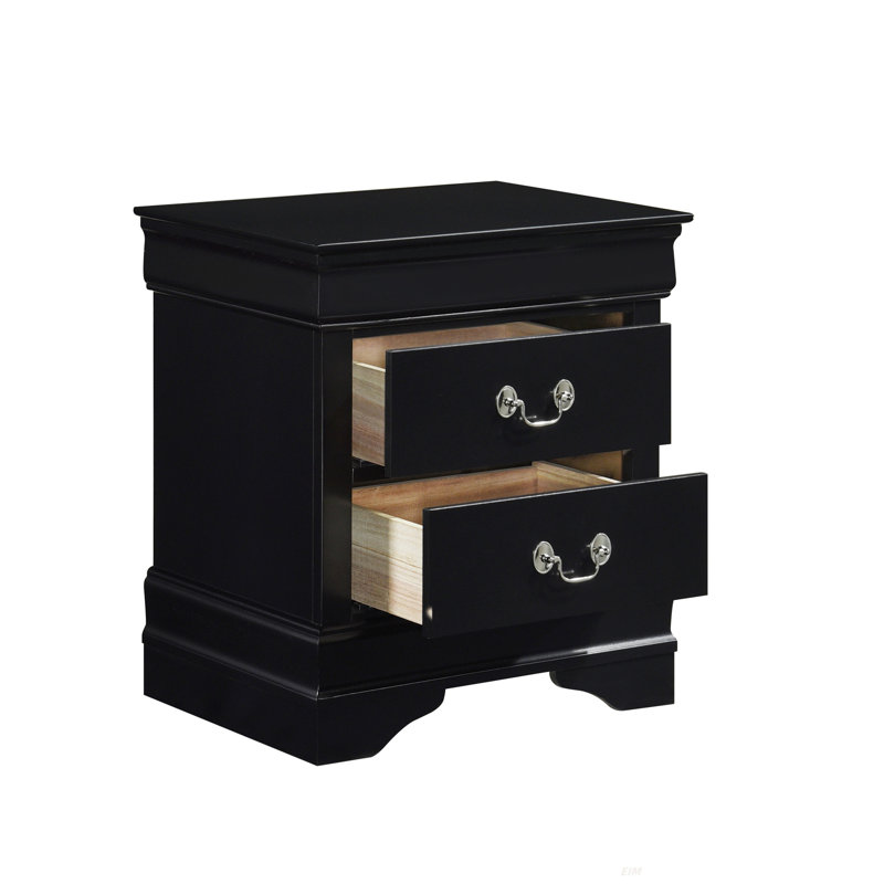 Table de chevet à finition noire 1Pc