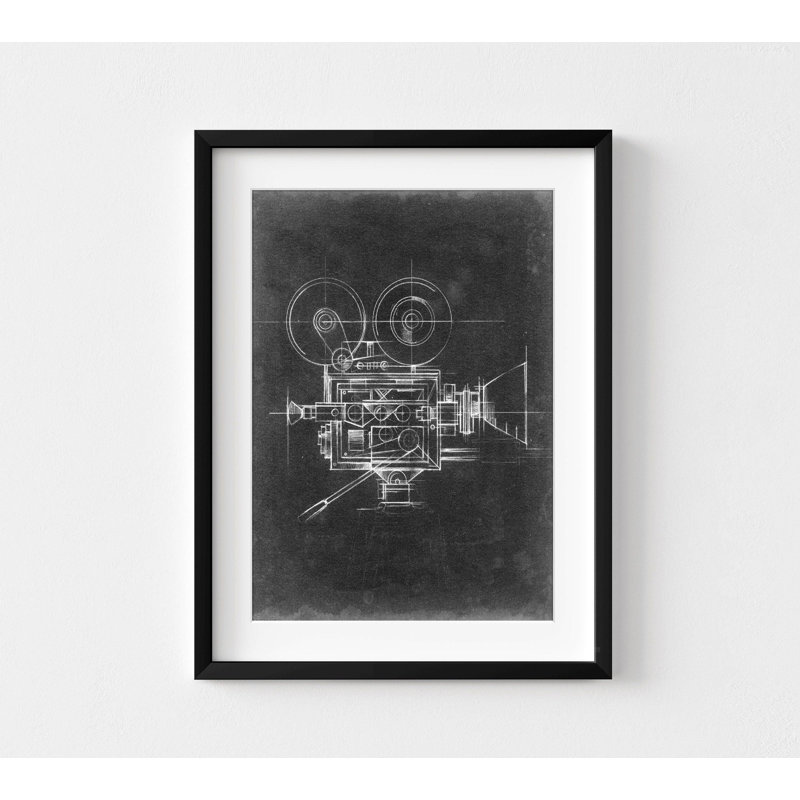 Vintage Camera Print, Framed Chalkboard Wall Decor, Retro Film Camera Print, Movie Camera Art, Cinema Lover Gift, Old Camera Wall Art