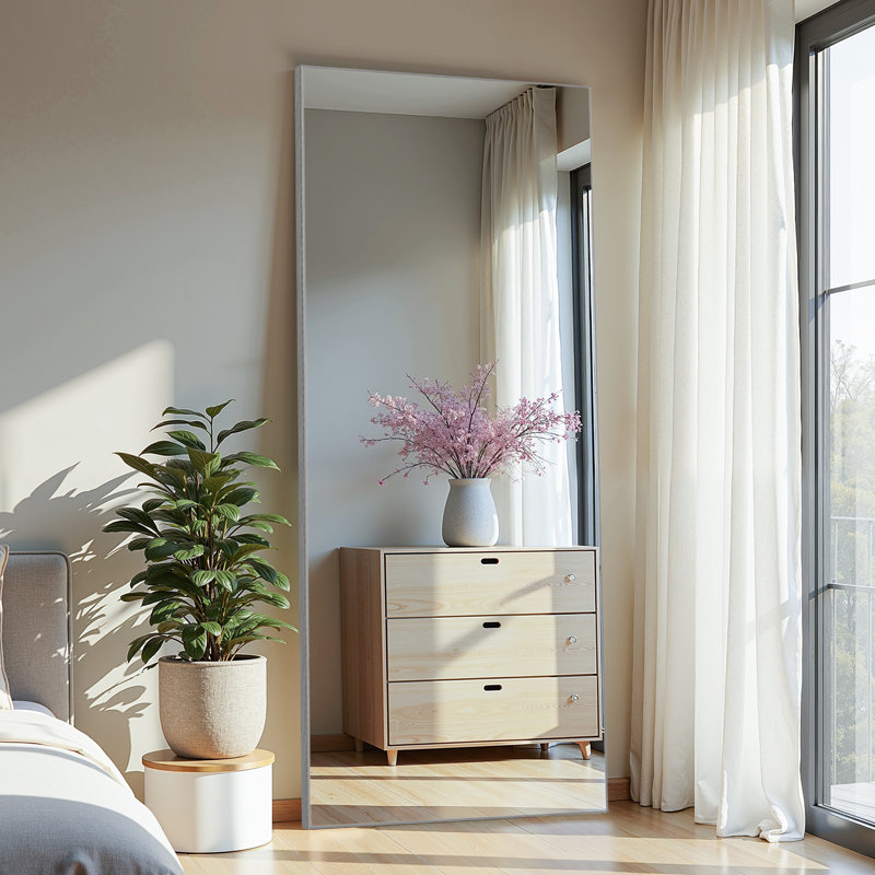 Ronan Modern & Contemporary Full Length Mirror, 71" x 32", Silver
