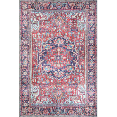 Tapis bourgogne à motifs rétro