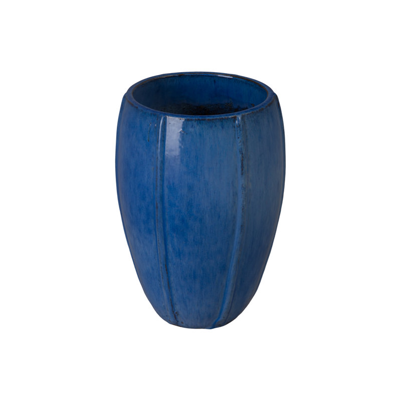 CREST PLANTER, SNOW, Blue, 16" H x 11" W x 11" D