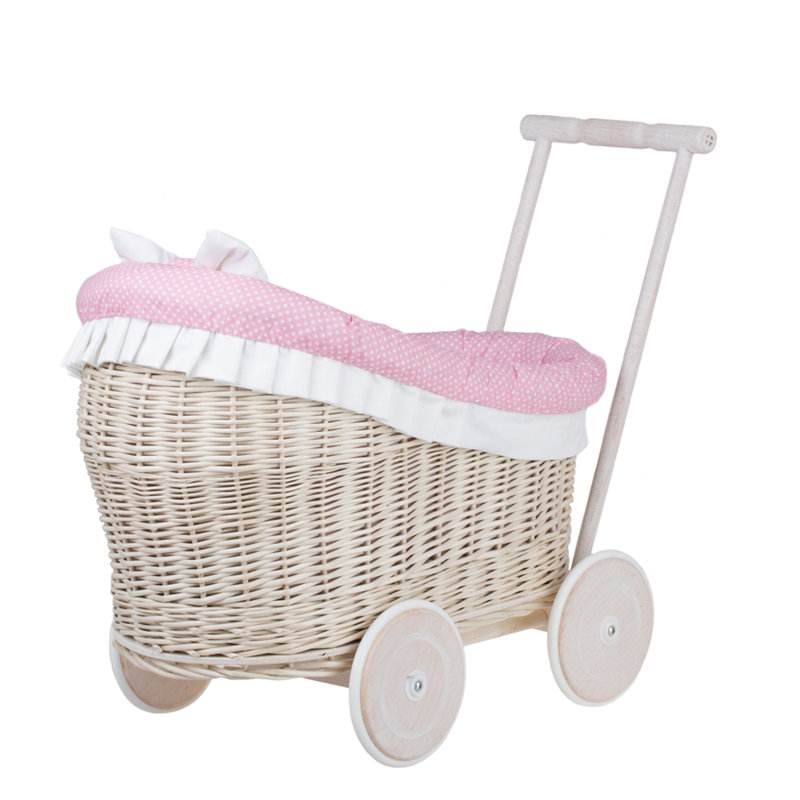 Hegg Wicker Doll Stroller, Beige