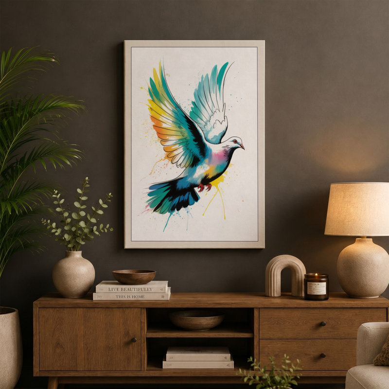 Ascending Dove Modern - Wrapped Canvas, 18x12 - 45.7 x 30.5 cm, White Border