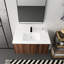Meuble-lavabo mural simple avec plateau en résine et armoire de salle de bain 35,4 po Rajkumar-1984684145
