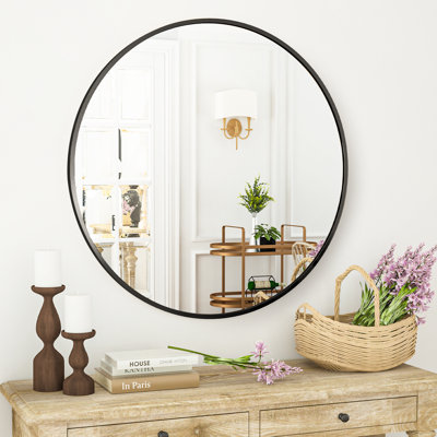 Everly Quinn Hermien Round Metal Wall Mirror & Reviews | Wayfair