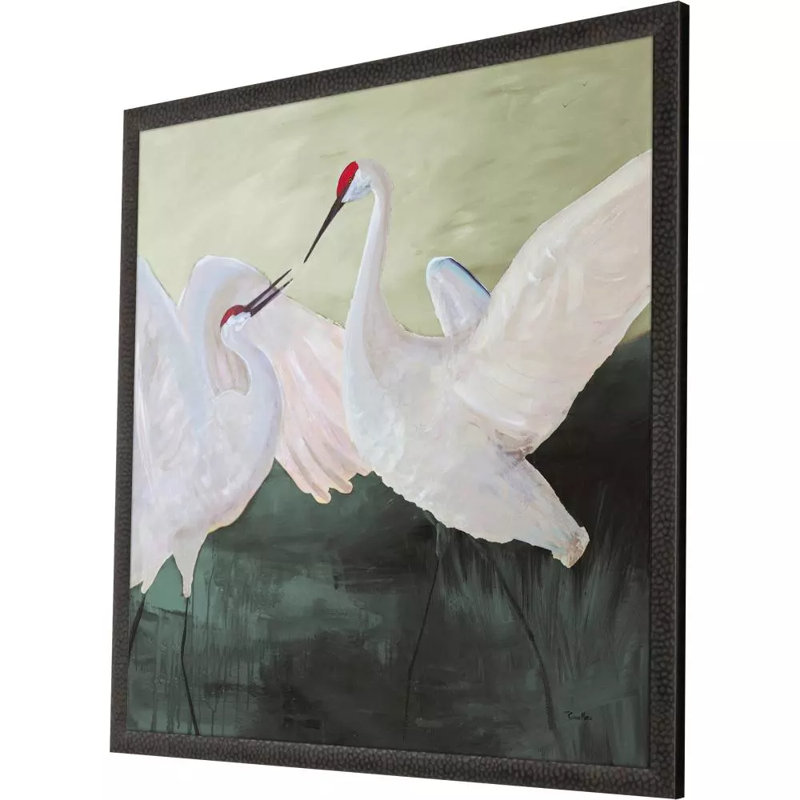 White Sandhill Cranes, impression sur papier encadrée