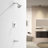 Wall Mount Tub Shower System Single Handle Complete Shower Faucet Kit Brass Shower Trim Kit With Rough-In Valve-113773064