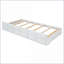 Lit simple en MDF-Contreplaqué avec prises de courant, lit gigogne extensible et amp; 3 tiroirs, blanc