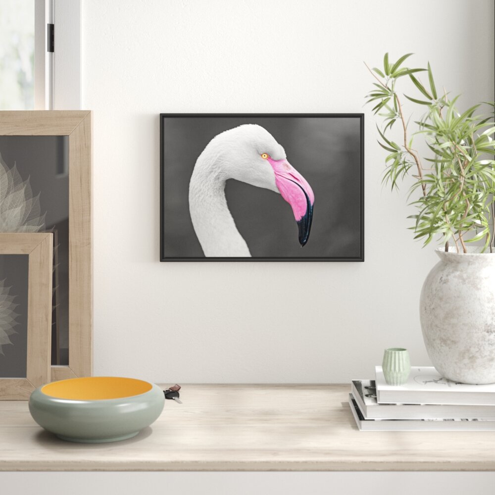 Gerahmtes Wandbild FlamingoSeitenprofil