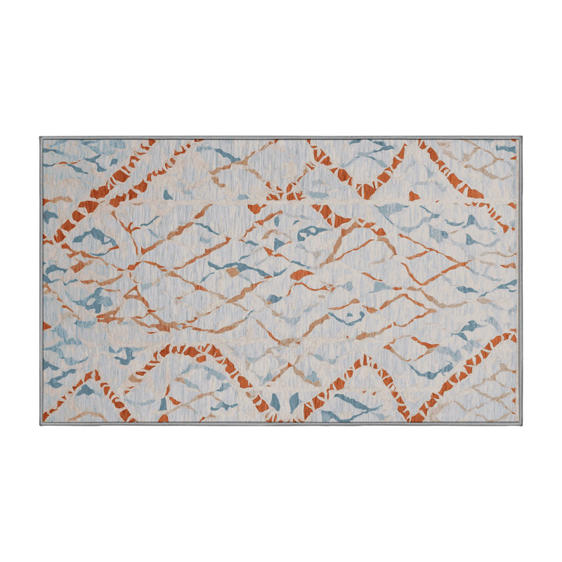 Machine Washable Gray Area Rug, Rectangle 2' x 3'