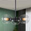 Lustre suspendu 3 lumières moderne en métal et verre transparent-708926083