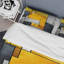 Ensemble de housse de couette à motif géométrique abstrait jaune et gris Fusion 5-101242243