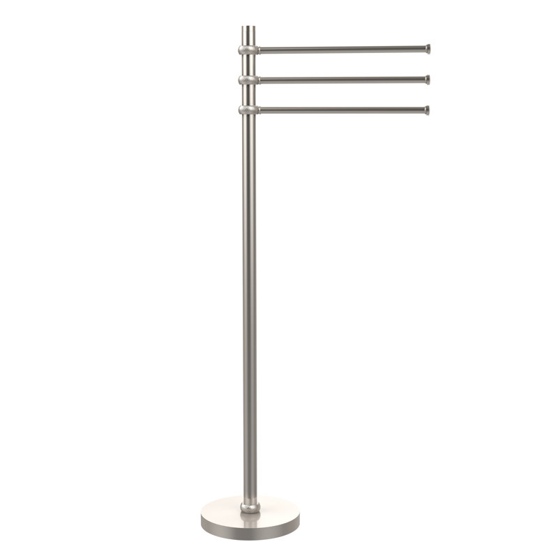 Porte-serviettes sur pied, Nickel satiné