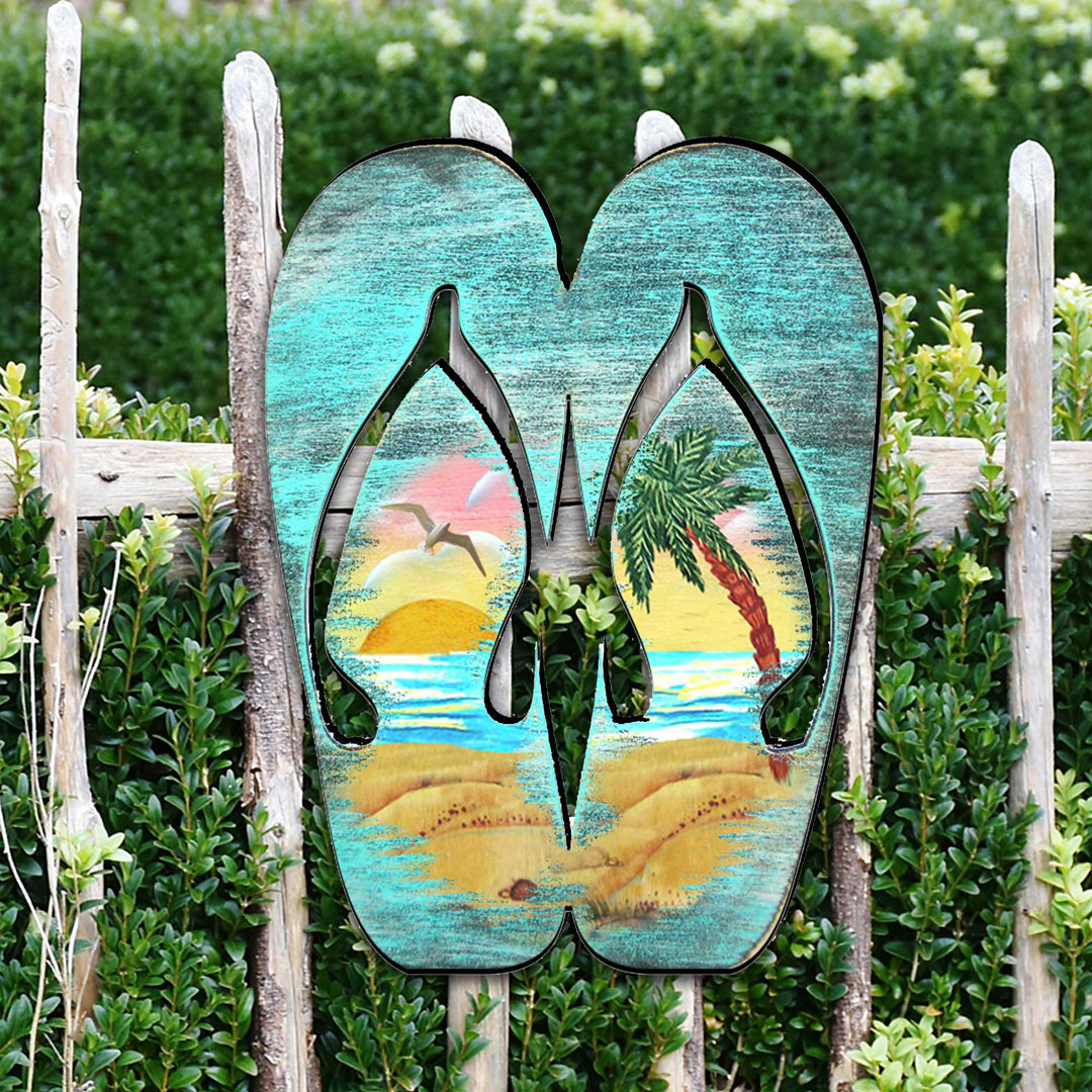 Rustic Flip Flops Wall Decor Rosecliff Heights