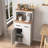 Wooden Kitchen Cabinet With Microwave Stand And Storage Drawer, Modern Design For Efficient Space Utilization