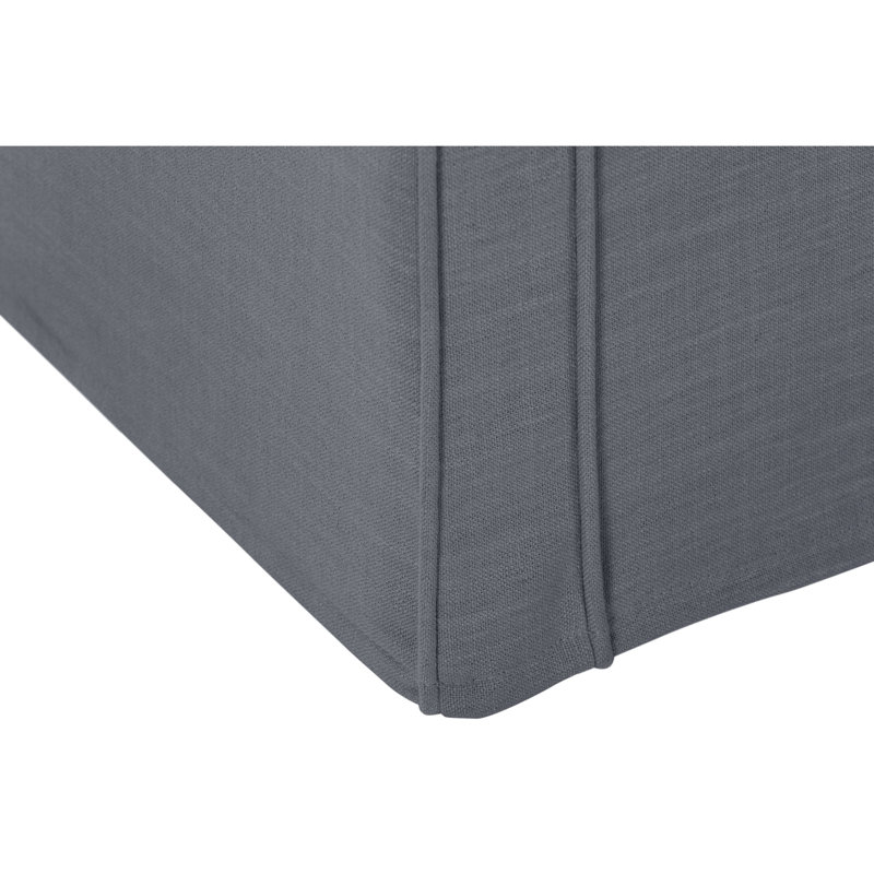 Ramvir 53" Paisley Linen Upholstered Bench, Gris et noir