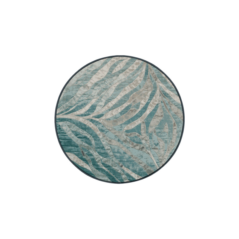Machine Washable Gray Area Rug, Round 4'