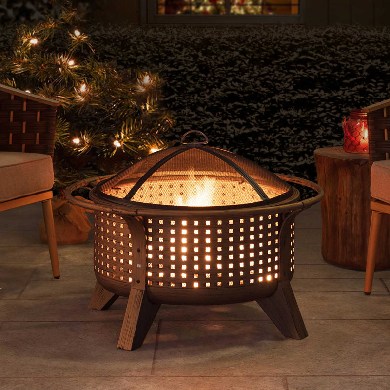 Foyer d'extérieur au feu de bois de 30 pouces Sunjoy Augustine