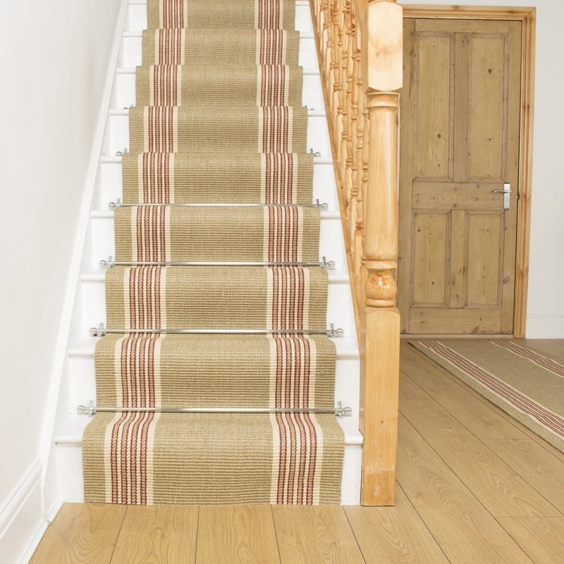 Stair Runner Alpert Striped Hand Woven Indoor Area Rug, Runner 69cm x 450cm