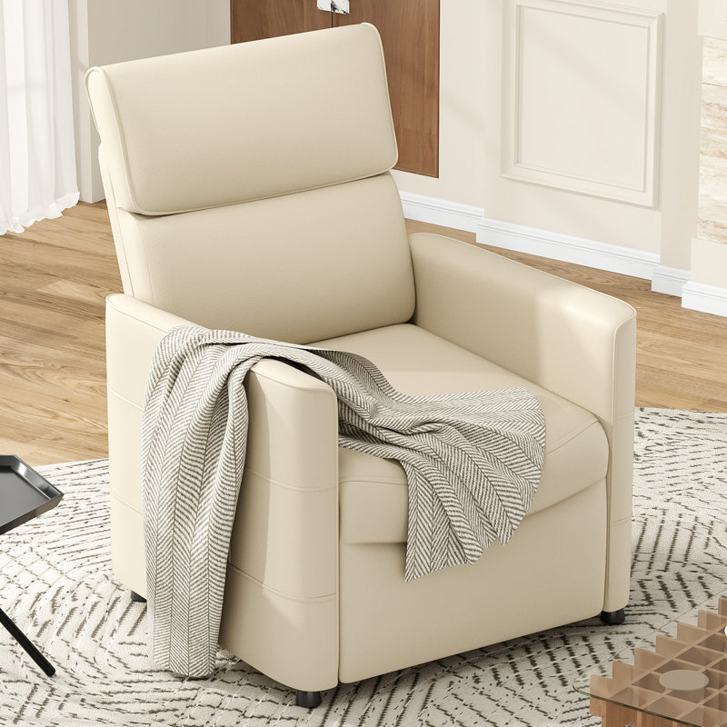 Modern Upholstered Electric Beige Reclinr, Beige