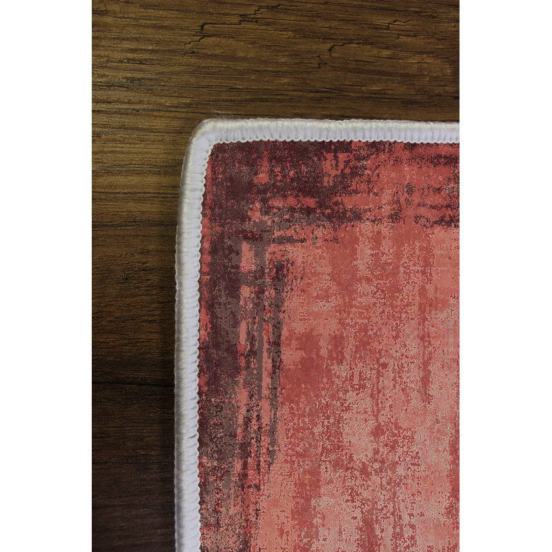 Premium Red Area Rug (4.0 x 5.9 ft), 100% Polyester, 650 g/m² | Antibacterial, Eco-Friendly, Non-Slip PVC Dot Underside, 0.16 in Pile Height | Machine Washable, Perfect for Living Room & Bedroom Decor
