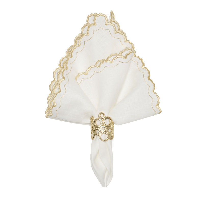 Arches Napkin, White/Gold