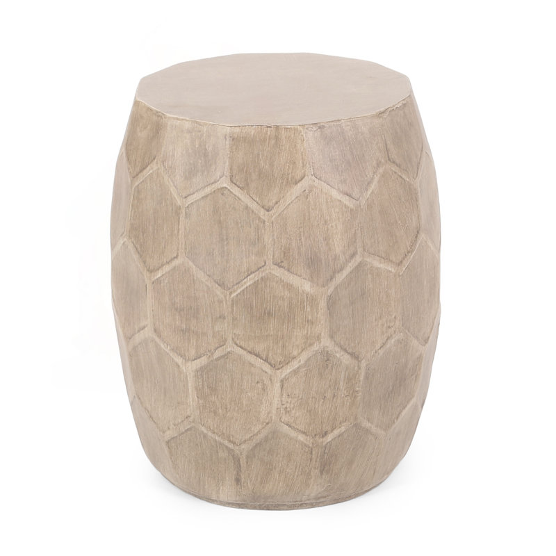 Honeycomb Pattern Natural Concrete Side Table