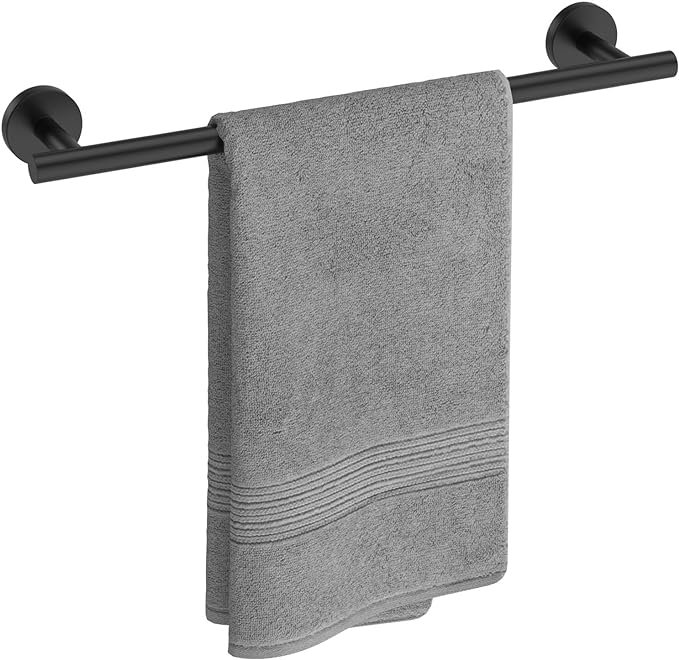 Barre à serviettes noire mate, Noir, noir, noir, noir, H 3 po x L 18 po x P 2 po