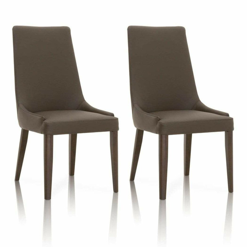 Chaise d'appoint rembourrée en cuir Aurora, Ombre foncée, Wengé foncé