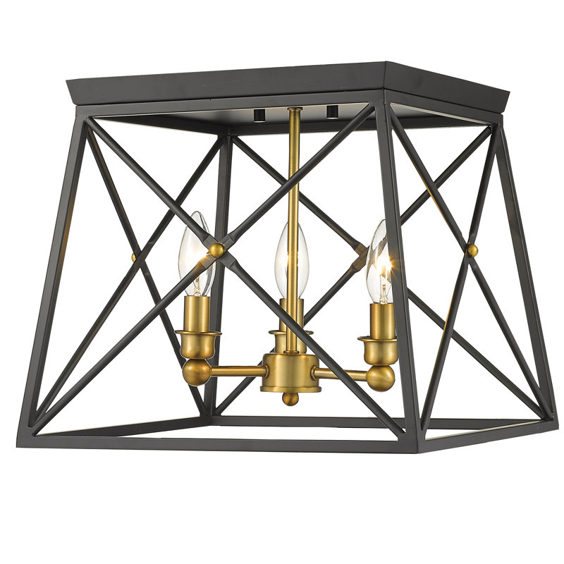 Toledo Flush Mount, Olde Brass, Matte Black