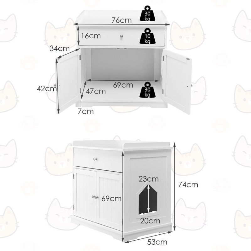 Mahan Wood Litter Box Enclosure