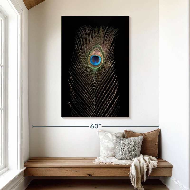 Brampt Posh Peacock Feather, 48" H x 32" W