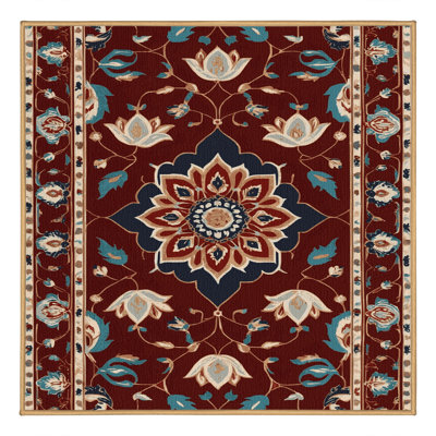 Machine Washable Persian Brown Area Rug