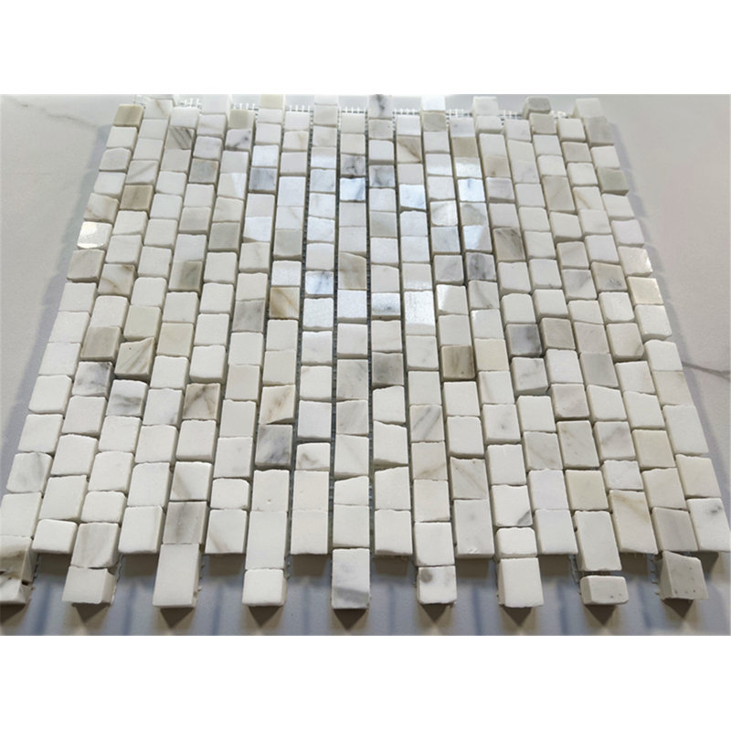 12" x 11" Marble Mosaic Wall & Floor Tile, White/Beige