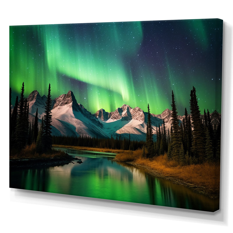 Yukon Dream Aurora II - reproduction sur toile, H 12 po x l 20 po x P 1 po, Toile tendue