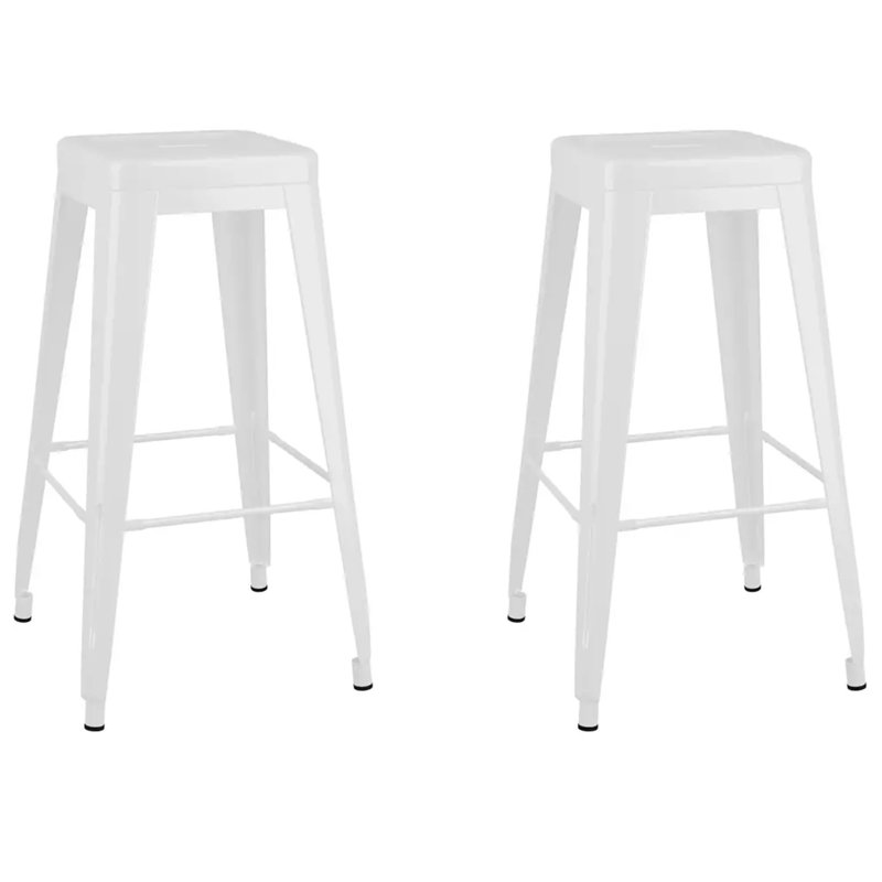 Santini Counter Stool with Metal Frame, White