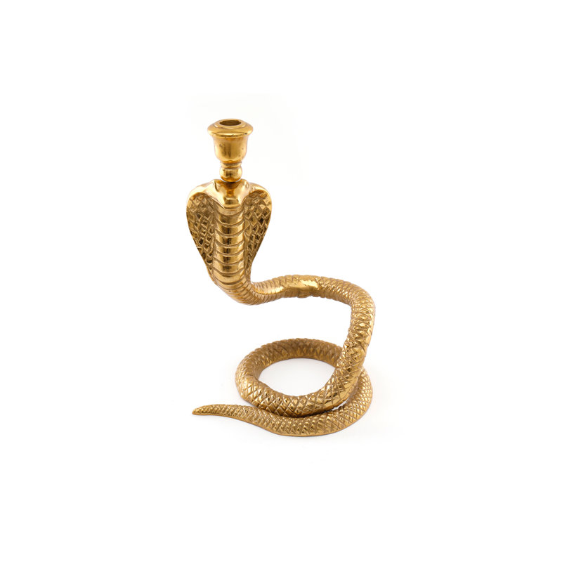 Metal Tabletop Candlestick with Candle Included