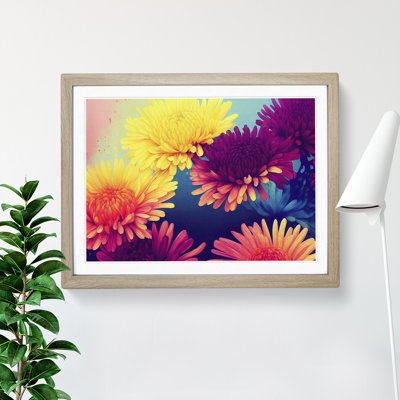 Majestic Chrysanthemum Flowers 1 Piece Single Picture Frame Painting