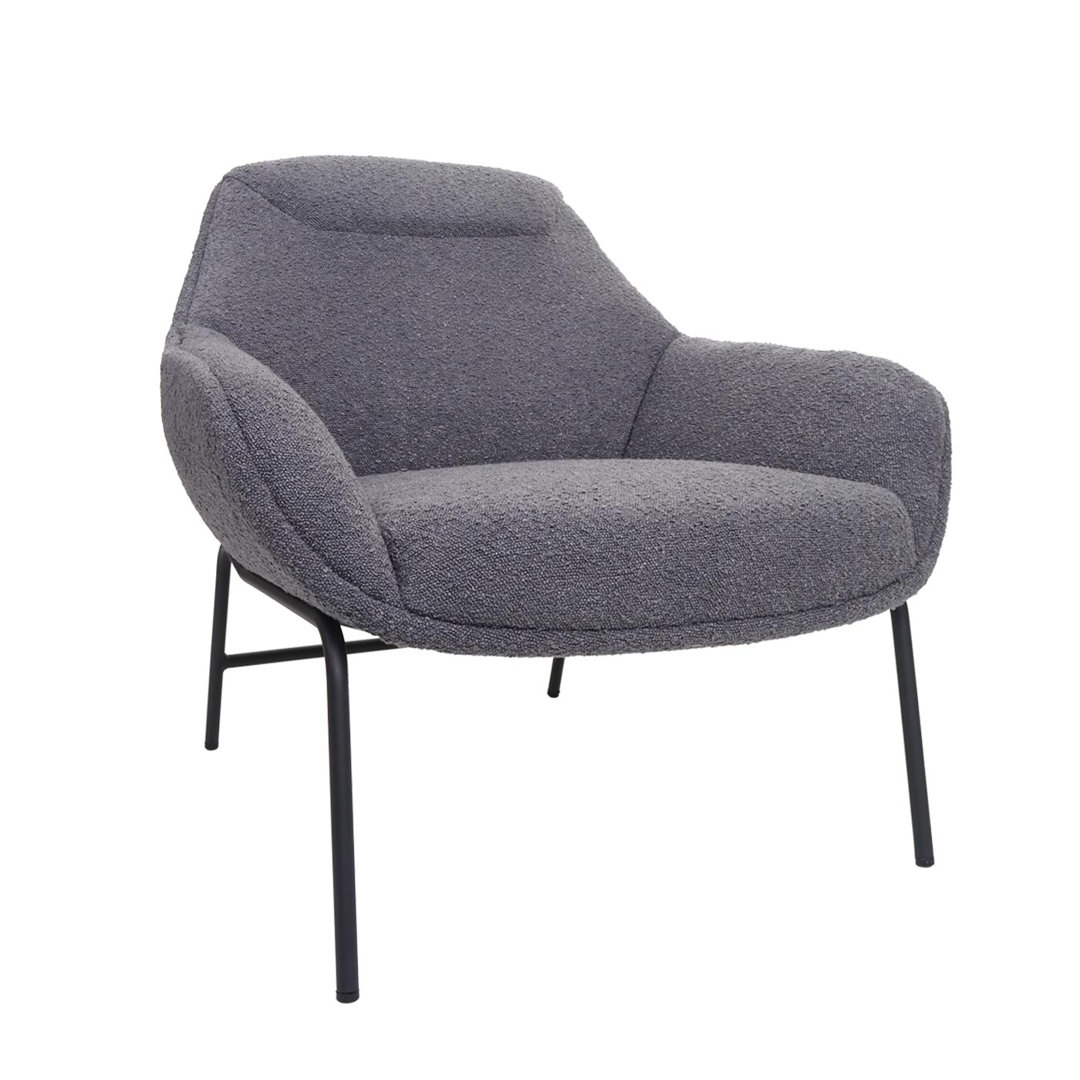 Lounge-Sessel MCW-J77, Cocktailsessel Sessel, Bouclé Stoff Metall