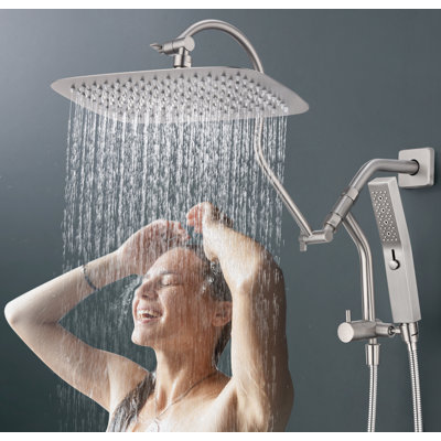 12 Inch All-metal Dual Shower Head with Massage Mode Equipped 